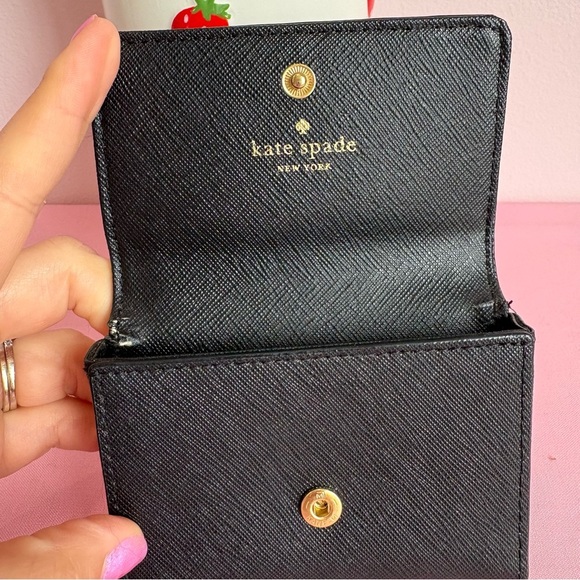Kate Spade Black Card Holder with Gold Accent - Picture 3 of 6